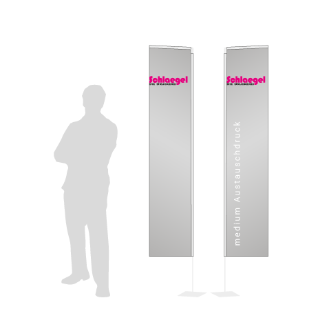 Beachflag Rechteck Austauschdruck | Medium (300 cm) | beidseitig bedruckt